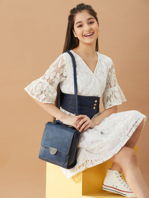 Girls V-Neck Fit Flare Dress
